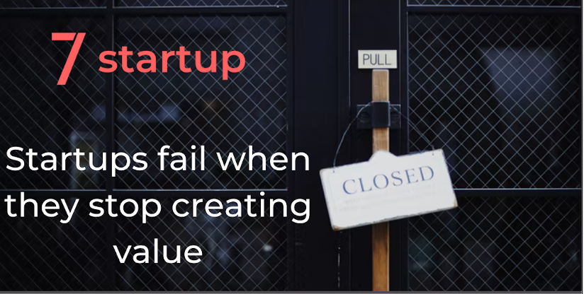 Startups fail, Startups fail when they stop creating value